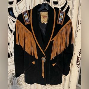 Vintage western suede fringe jacket